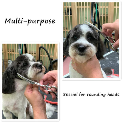 Dog Scissors for Grooming, Curved Dog Grooming Scissors with Safety round Tips, 6.5 Inch, Curved Blade, Light Weight, No Stabbing with Blunt Tip.