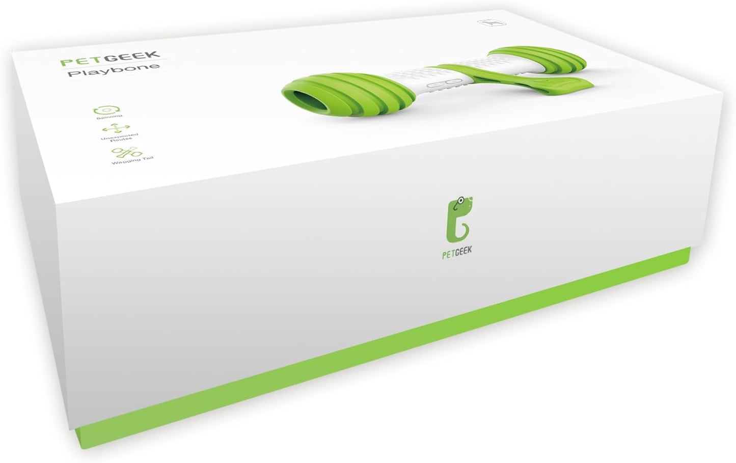 Motion Activated Interactive Dog Bone Toy - USB Rechargeable Electronic Dog Toy for Medium & Large Dogs - Perfect for Boredom & Stimulation (Green)