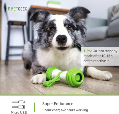 Motion Activated Interactive Dog Bone Toy - USB Rechargeable Electronic Dog Toy for Medium & Large Dogs - Perfect for Boredom & Stimulation (Green)