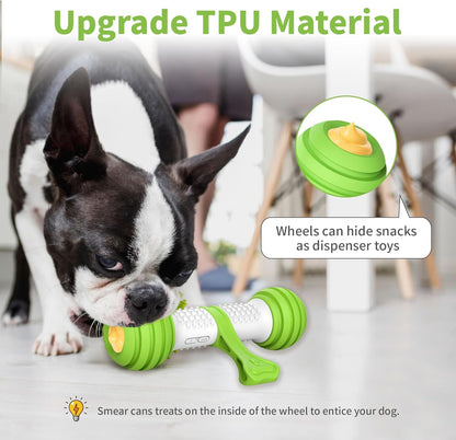Motion Activated Interactive Dog Bone Toy - USB Rechargeable Electronic Dog Toy for Medium & Large Dogs - Perfect for Boredom & Stimulation (Green)