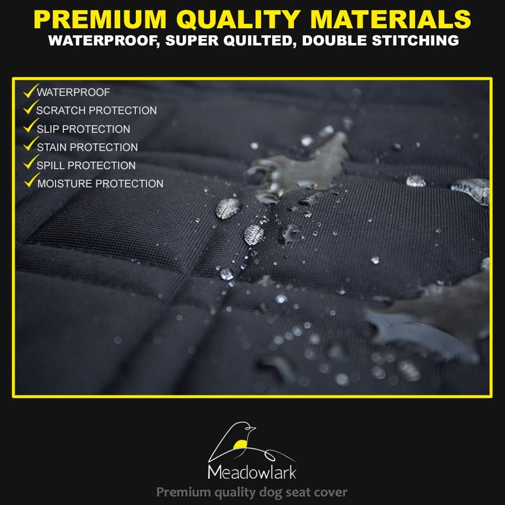 Premium Beige Dog Car Seat Cover - Universal Fit, Water Repellent, Durable & Nonslip with Free Seat Belt & Headrest Cover