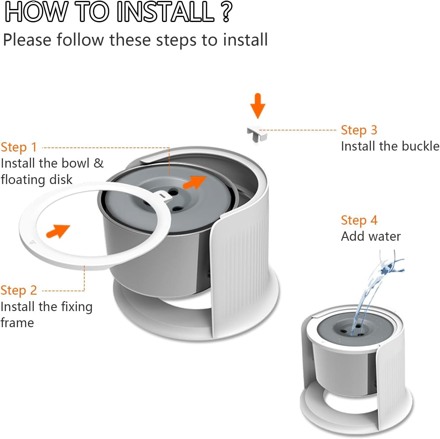 LIDLOK Dog Elevated Water Bowl, 1.1 Gallon, Slow Feeder, No-Spill for Dogs, Stainless Steel, Adjustable Raised Stand, Floating Disk