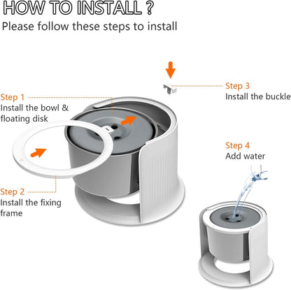 LIDLOK Dog Elevated Water Bowl, 1.1 Gallon, Slow Feeder, No-Spill for Dogs, Stainless Steel, Adjustable Raised Stand, Floating Disk