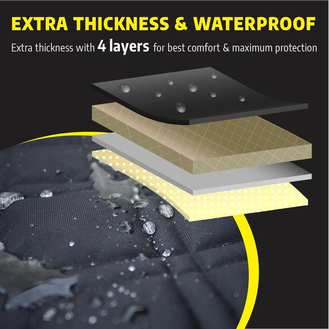 Premium Beige Dog Car Seat Cover - Universal Fit, Water Repellent, Durable & Nonslip with Free Seat Belt & Headrest Cover