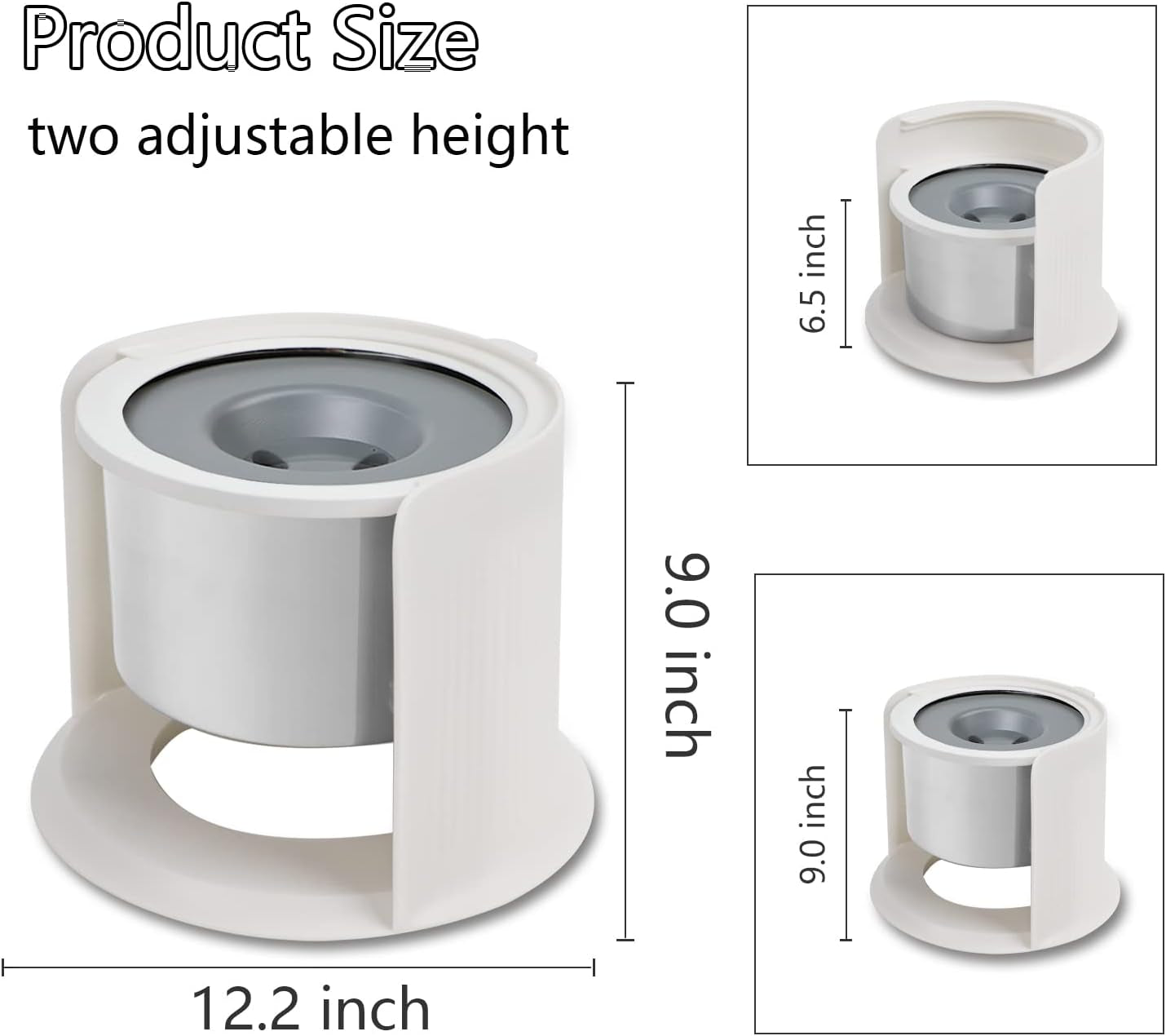 LIDLOK Dog Elevated Water Bowl, 1.1 Gallon, Slow Feeder, No-Spill for Dogs, Stainless Steel, Adjustable Raised Stand, Floating Disk