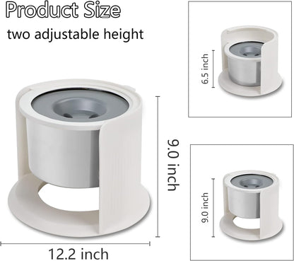 LIDLOK Dog Elevated Water Bowl, 1.1 Gallon, Slow Feeder, No-Spill for Dogs, Stainless Steel, Adjustable Raised Stand, Floating Disk