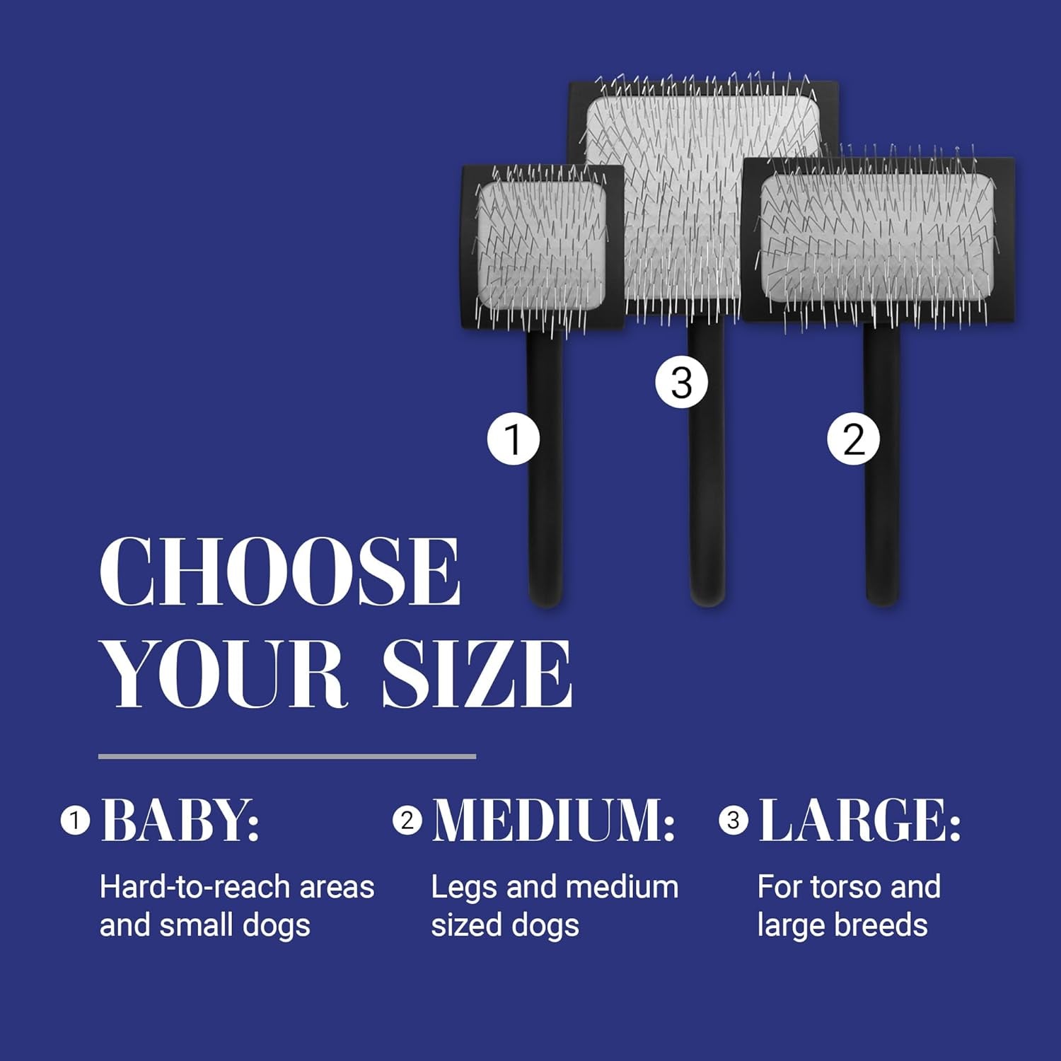 Big K Dog Slicker Brush for Dogs (Goldendoodles, Labradoodles, Poodles), Groom like a Professional, Fluff Detangle Style, Saves Time Energy, Black, Large