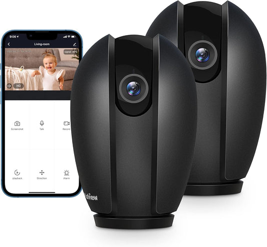 Ultimate Home Security Camera System - Includes 2X 32GB SD Cards, Motion Detection, Two-Way Audio, Night Vision, Indoor WiFi, Perfect for Baby & Pet Monitoring, Compatible with Alexa, USA Cloud Service
