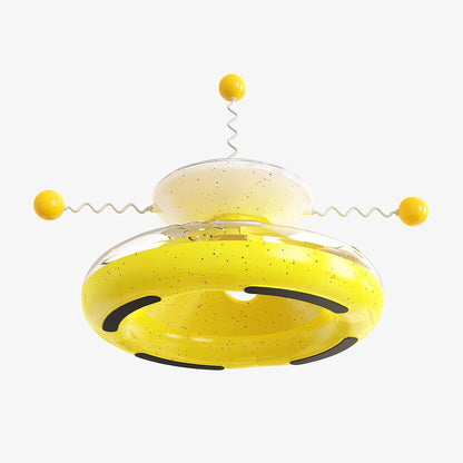 Cat Toy,Interactive Roller Tunnel Cat Toy with Cat Wand Toy for Indoor,Cat Food Dispenser with Toy Balls for Kitten Mental and Physical Motion Exercise (Yellow)